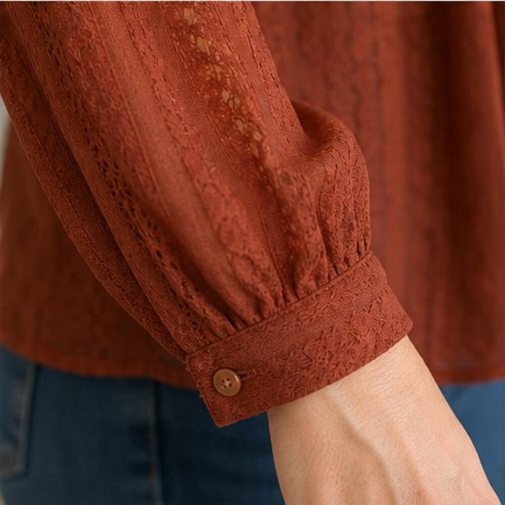 Rust Button Blouse - Picture 5 of 6